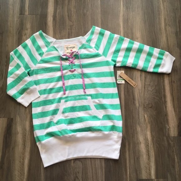 Energie Juniors Striped Cropped Sweatshirt - Picture 1 of 8